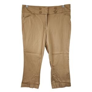 Soho Apparel Brown Stretch Capri Pants Slacks Woman's Size 10